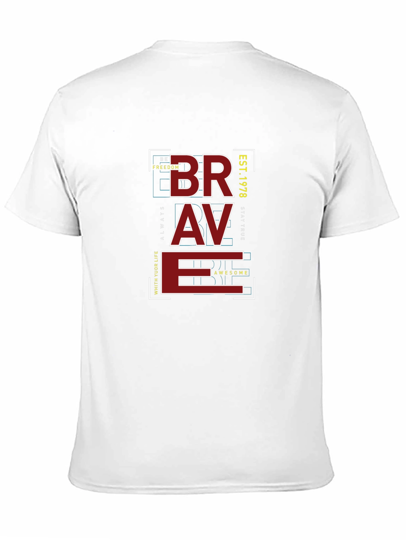 Black Brave Graphic Print T-Shirt - Men's Casual Tee view 11