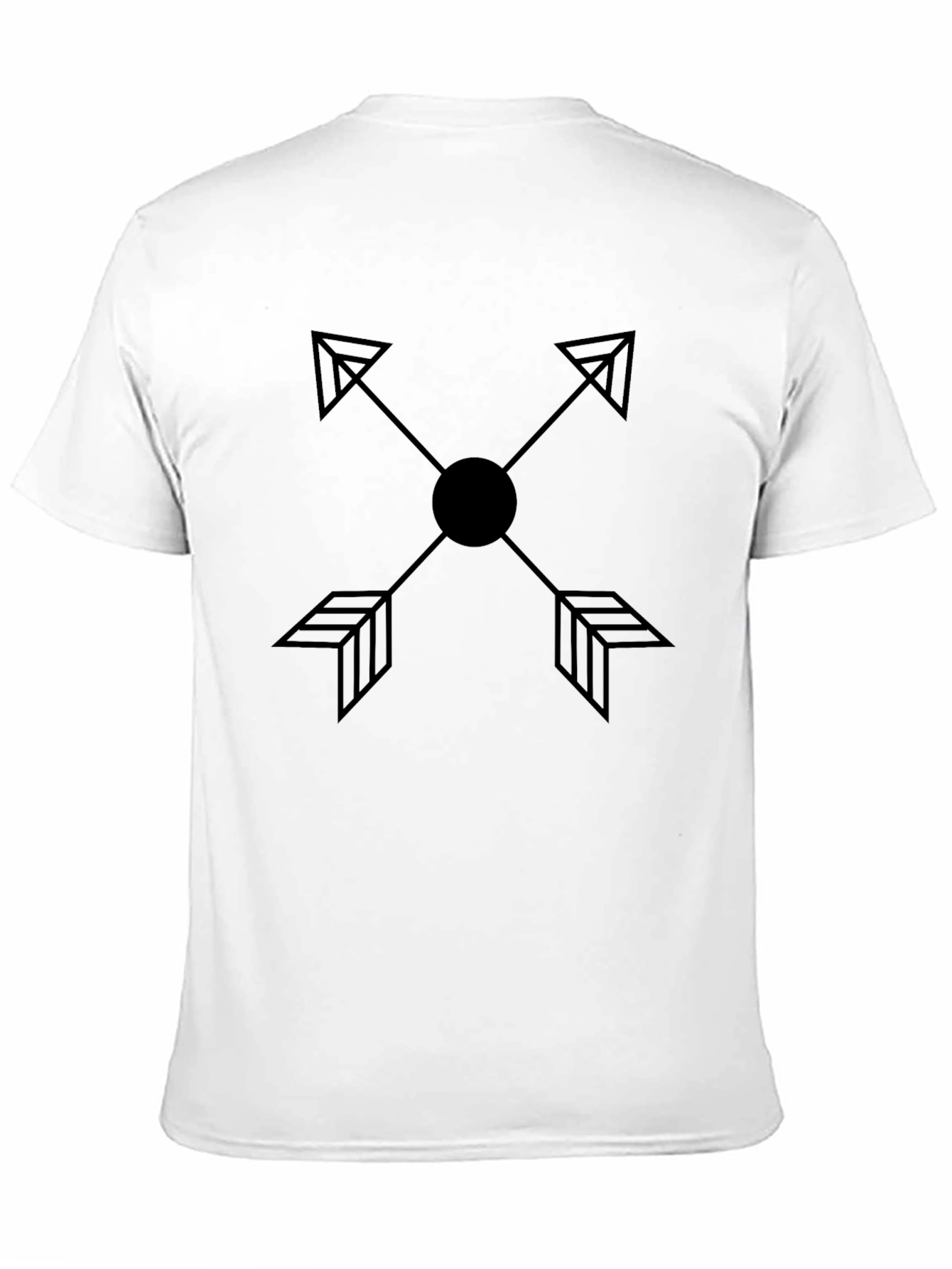 Black Minimalist Arrow Graphic Black T-Shirt view 11