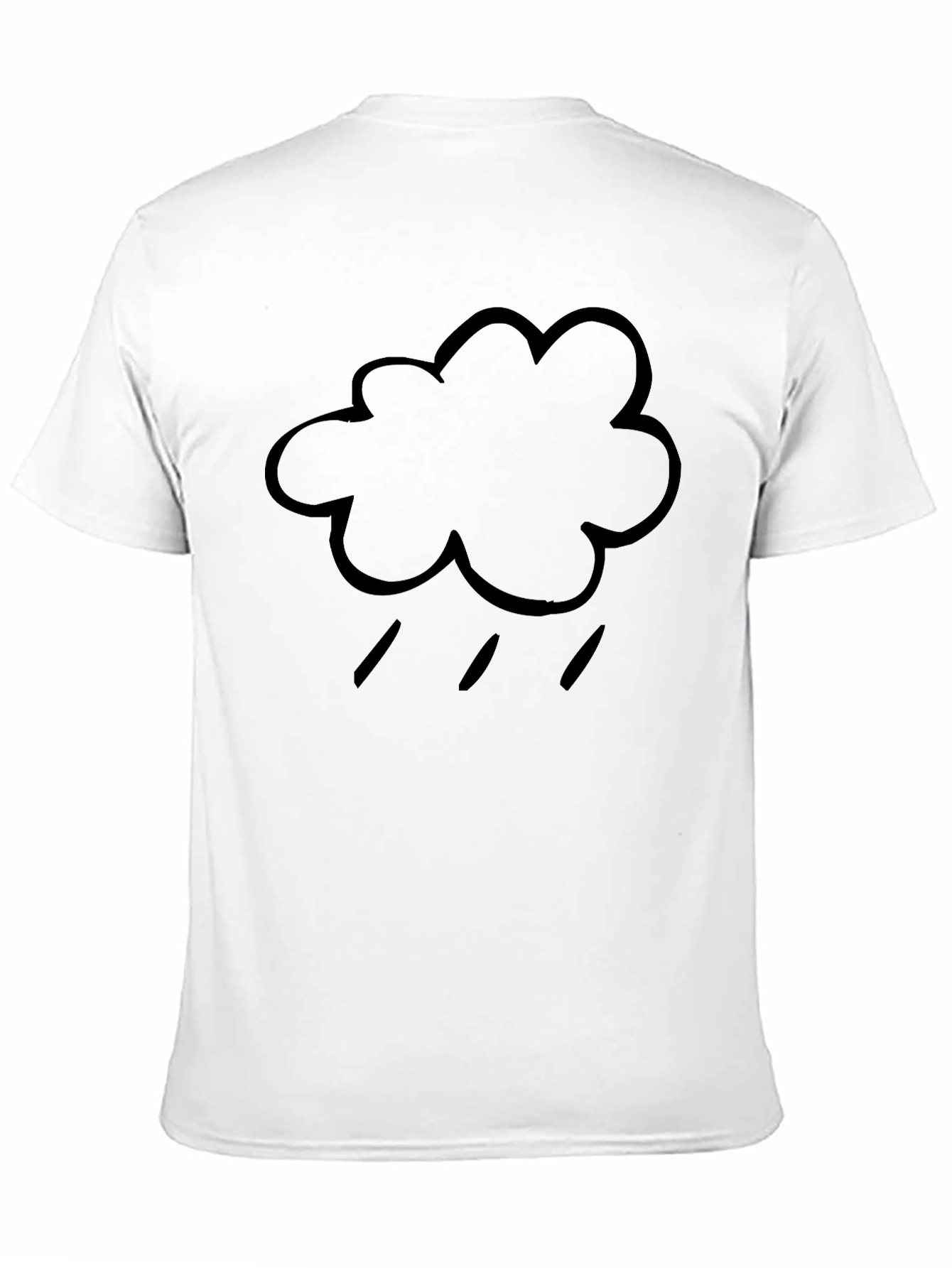 Black Rainy Cloud Graphic Black T-Shirt view 11