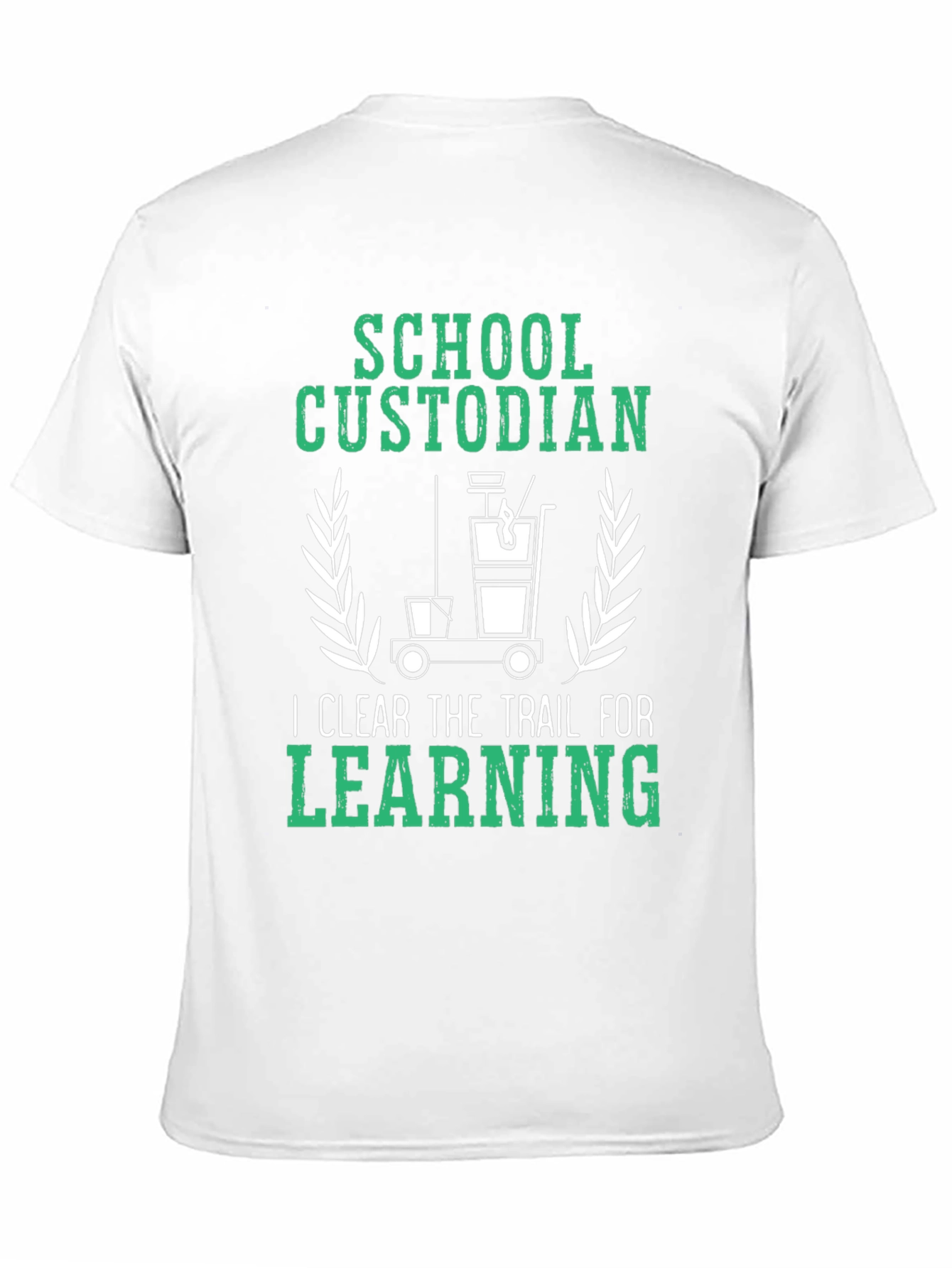 Black School Custodian T-Shirt: Clear the Trail for Learning view 11