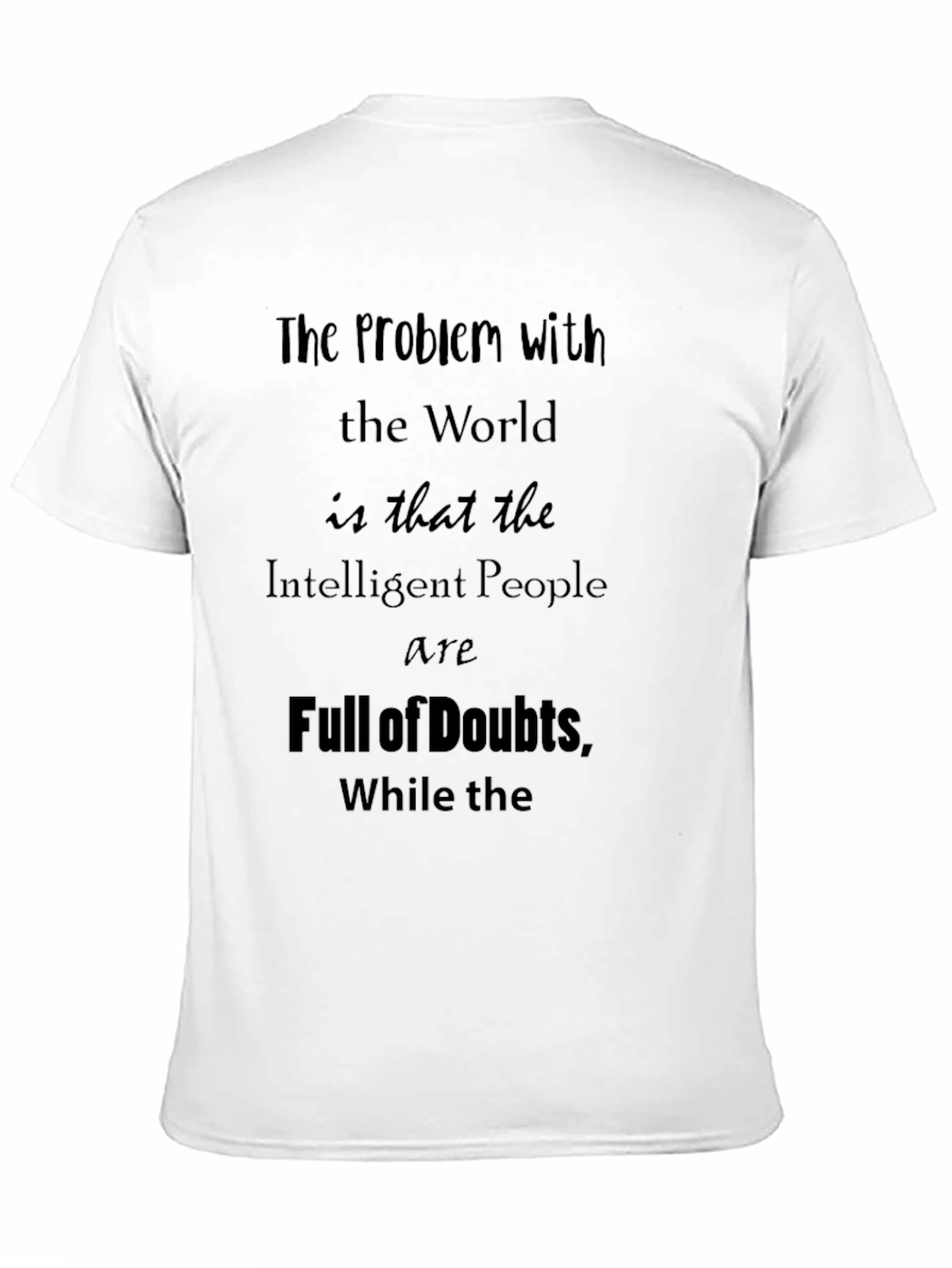 Black Doubtful Intelligent People Graphic T-Shirt view 11