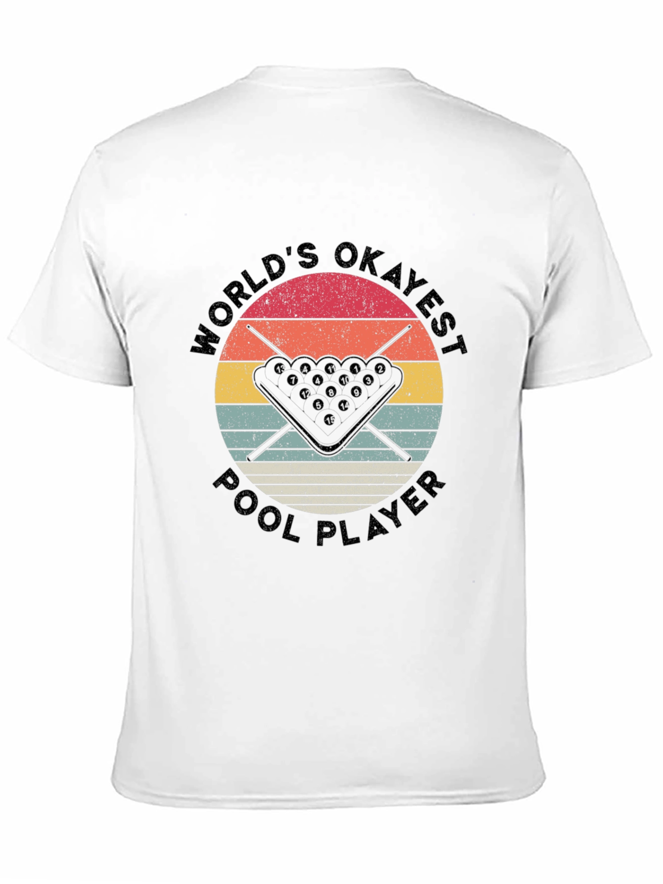 Black World's Okayest Pool Player T-Shirt view 11