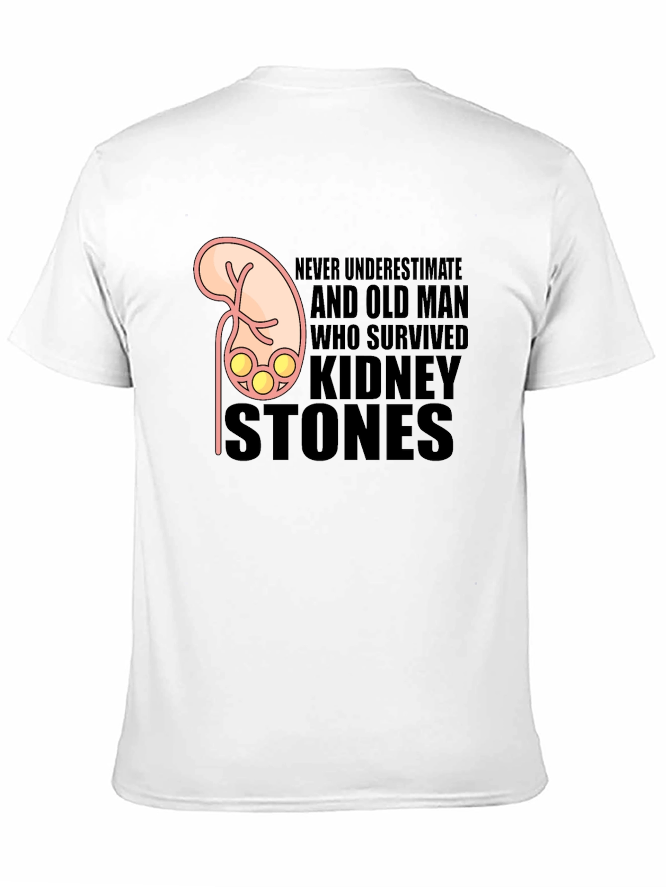 Black Kidney Stone Survivor T-Shirt - Funny Graphic Tee view 11