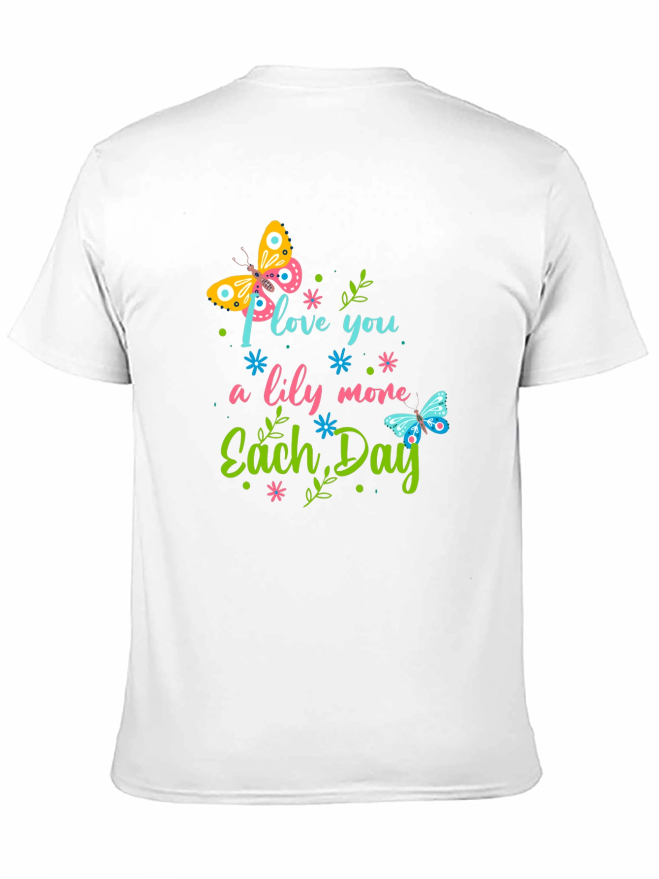 Black I Love You More Each Day Butterfly Graphic Tee view 11