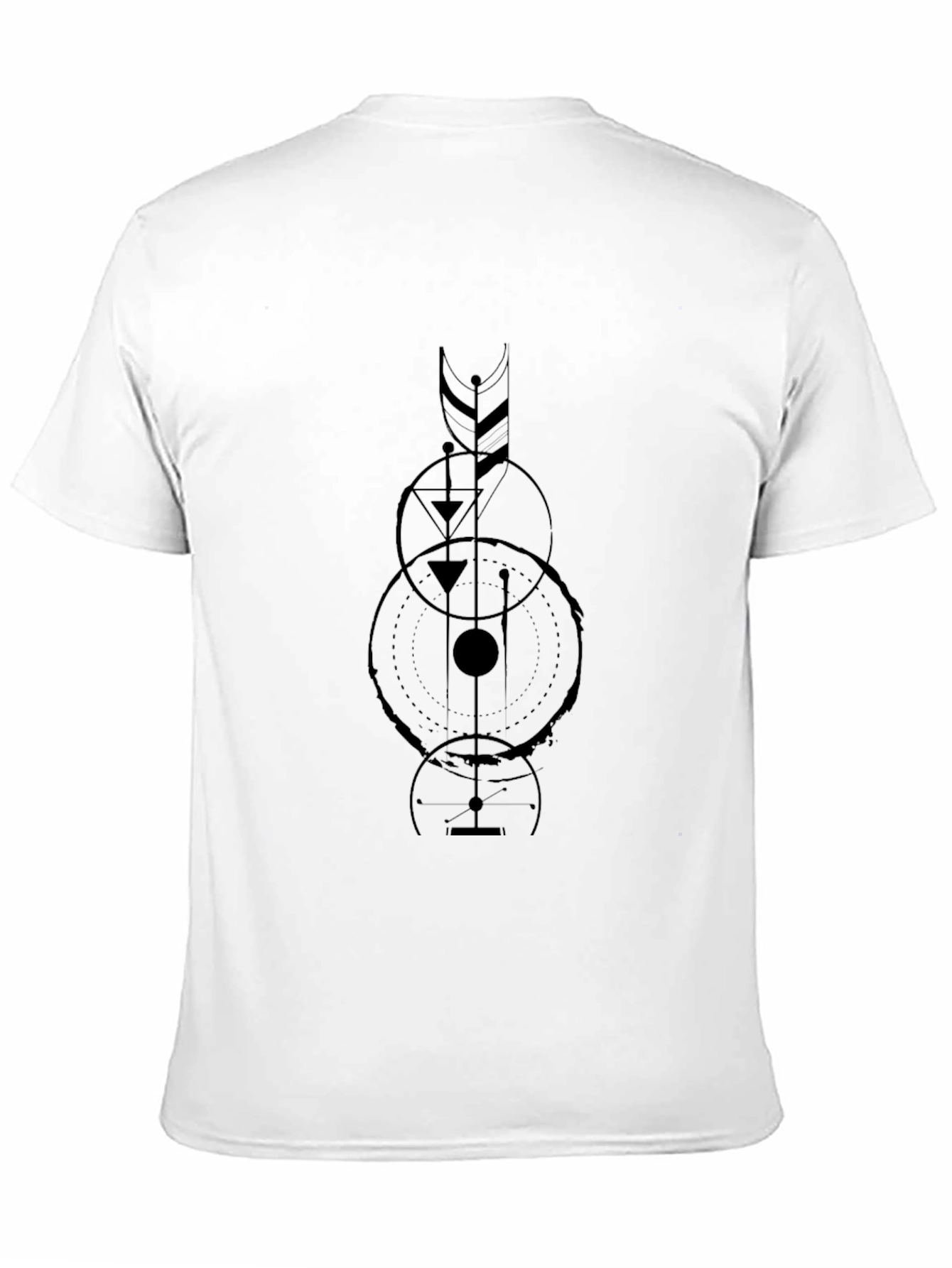 Geometric Graphic Black T-Shirt - Modern Minimalist Design - 11