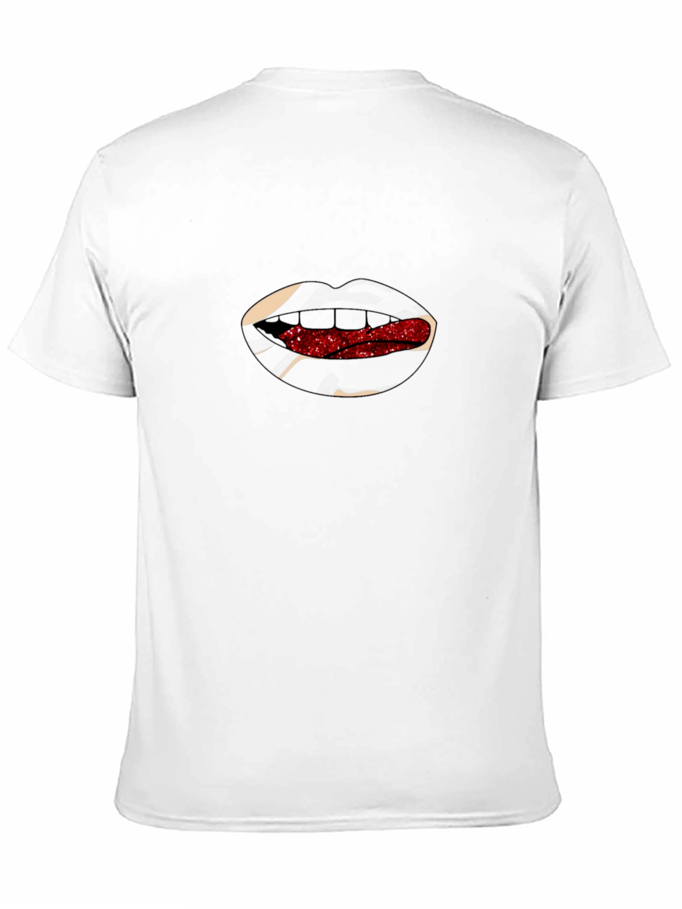 Black Lips T-Shirt - Black with Red Glitter Tongue Graphic view 11