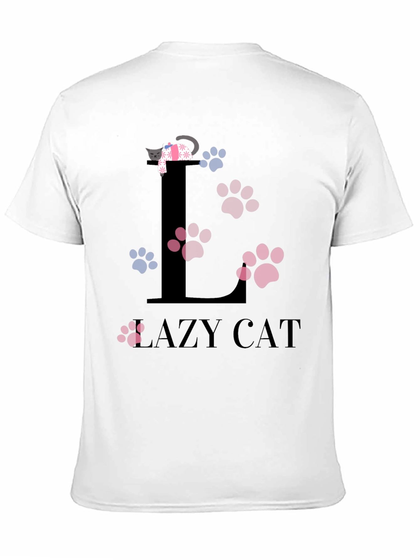 Black Lazy Cat Graphic T-Shirt - Unisex Cotton Tee view 11