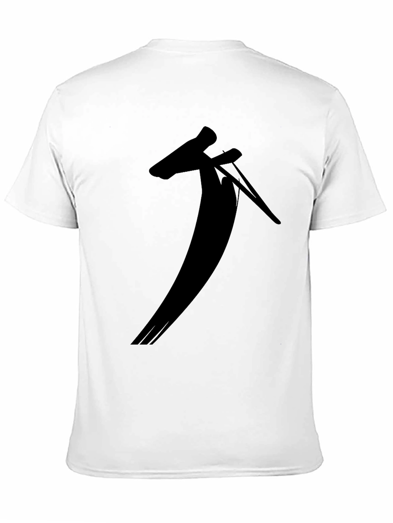 Black Black T-Shirt with Unique Silhouette Design view 11