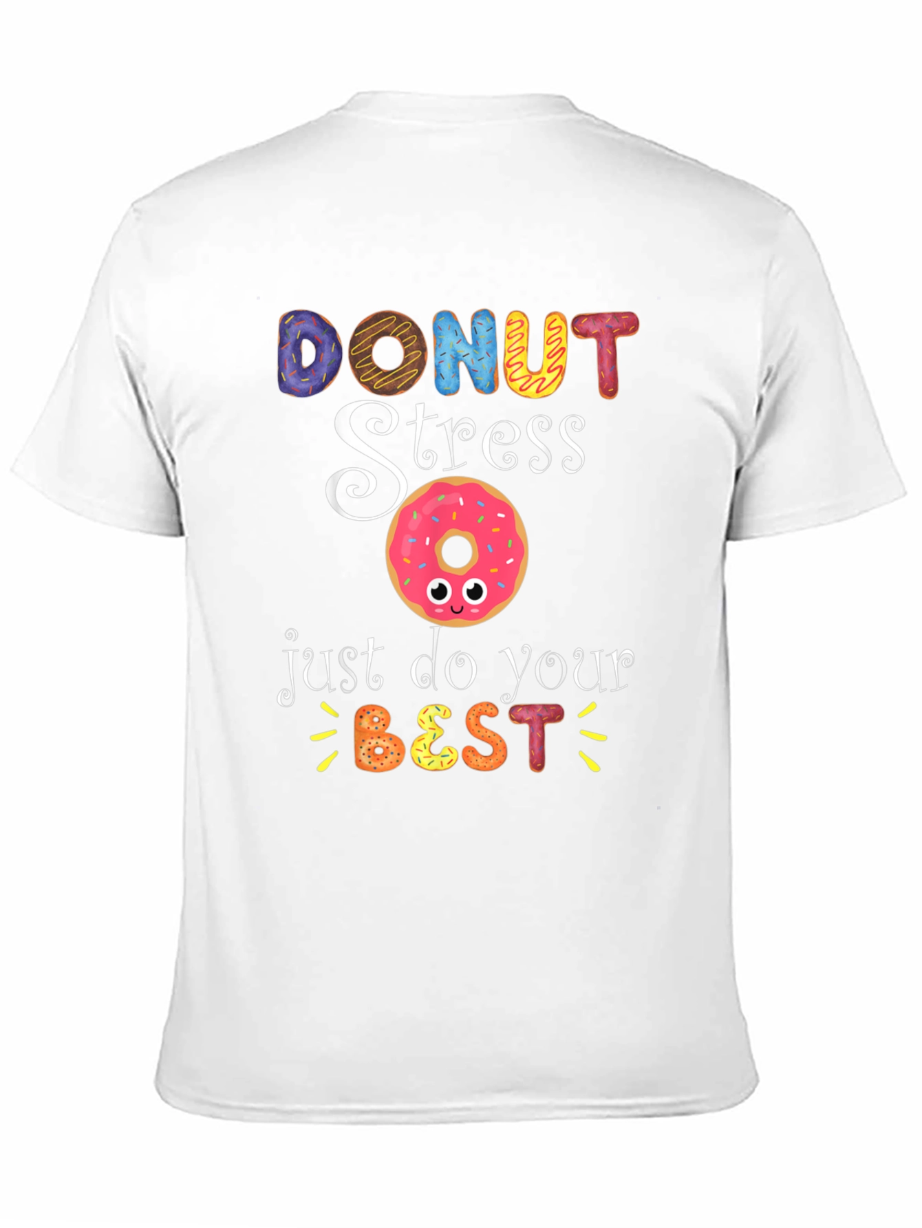 Black Donut Stress Funny Graphic T-Shirt view 11
