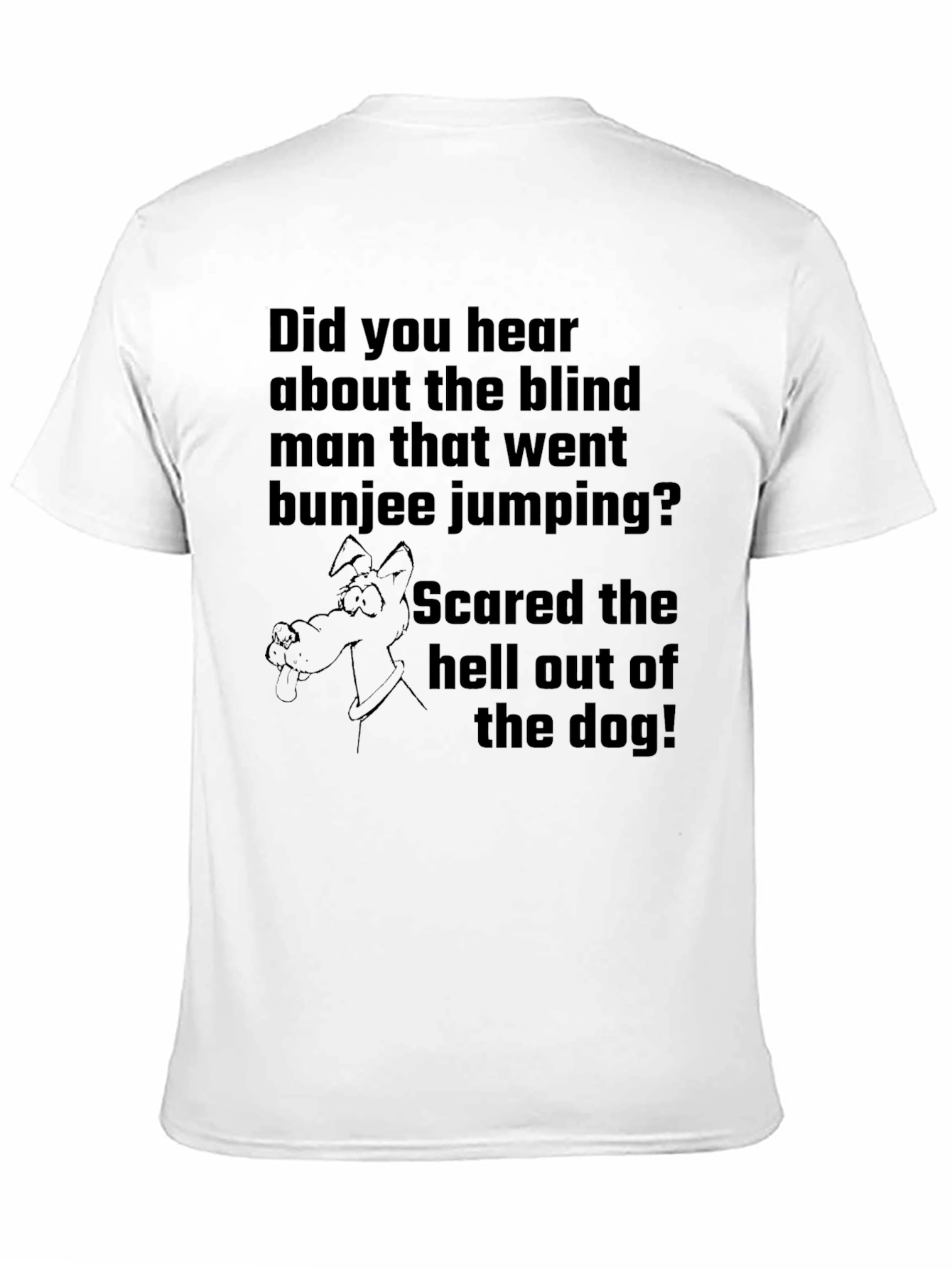 Black Blind Bungee Jumper Dog Humor T-Shirt view 11