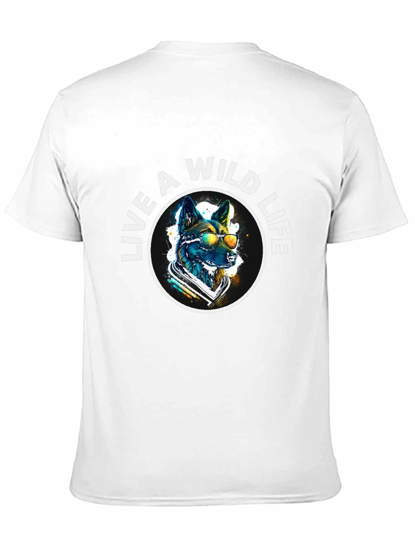 Black Live A Wild Life T-Shirt - Cool Dog Design view 11