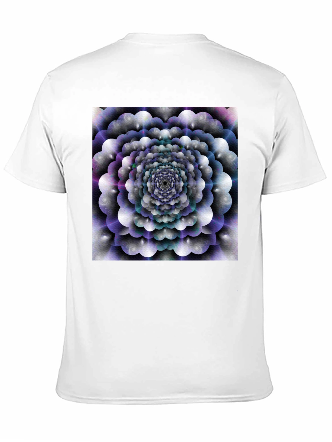 Black Abstract Floral T-Shirt - Black Cotton Tee view 11