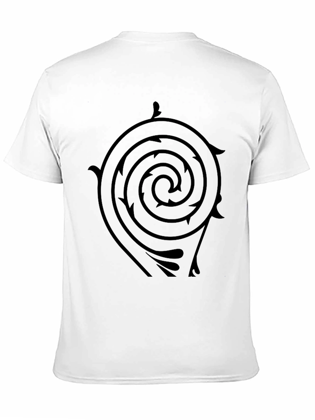 Black T-Shirt with Spiral Arrow Design - 11