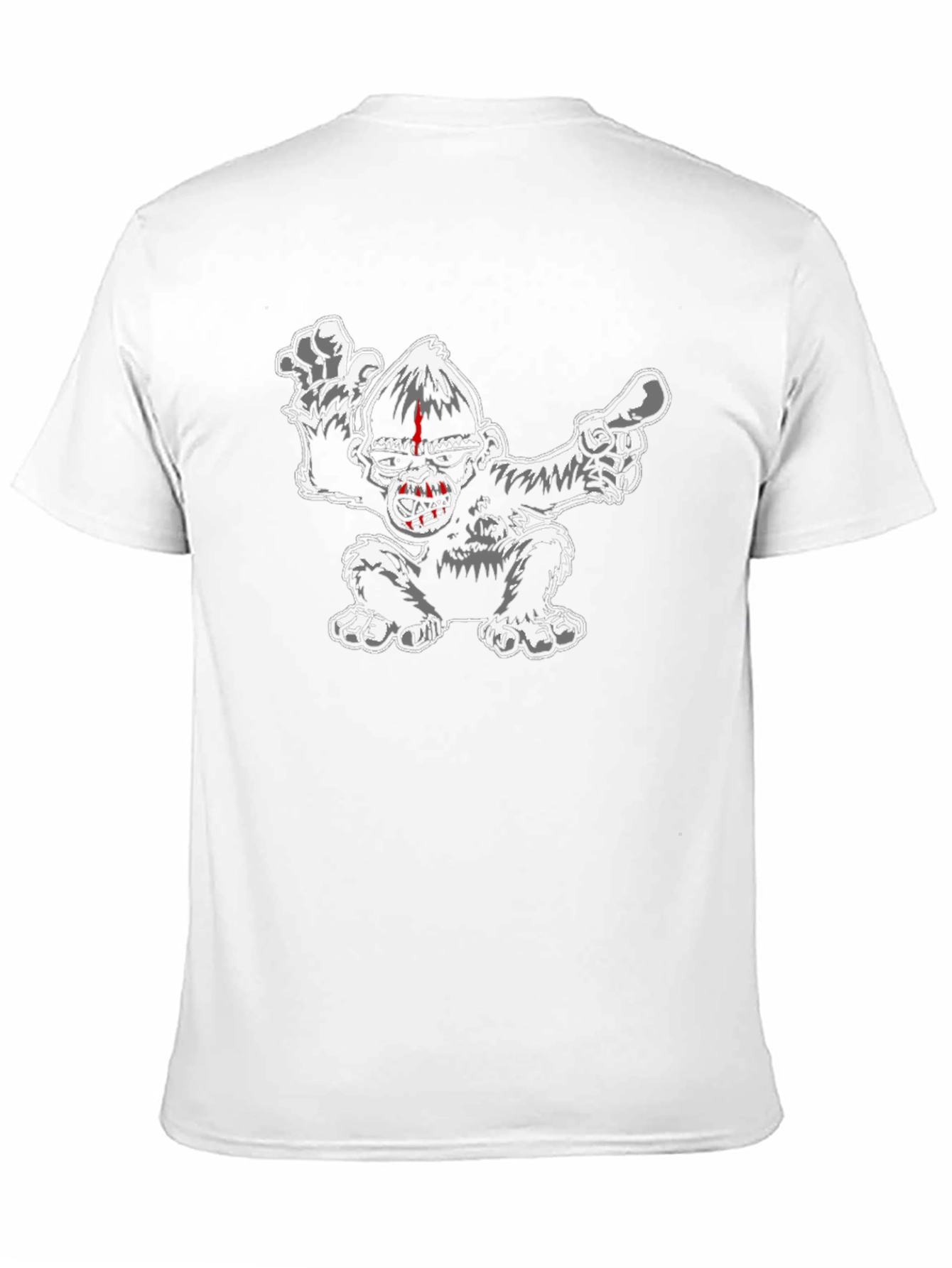 Black Cartoon Gorilla Graphic Black T-Shirt view 11