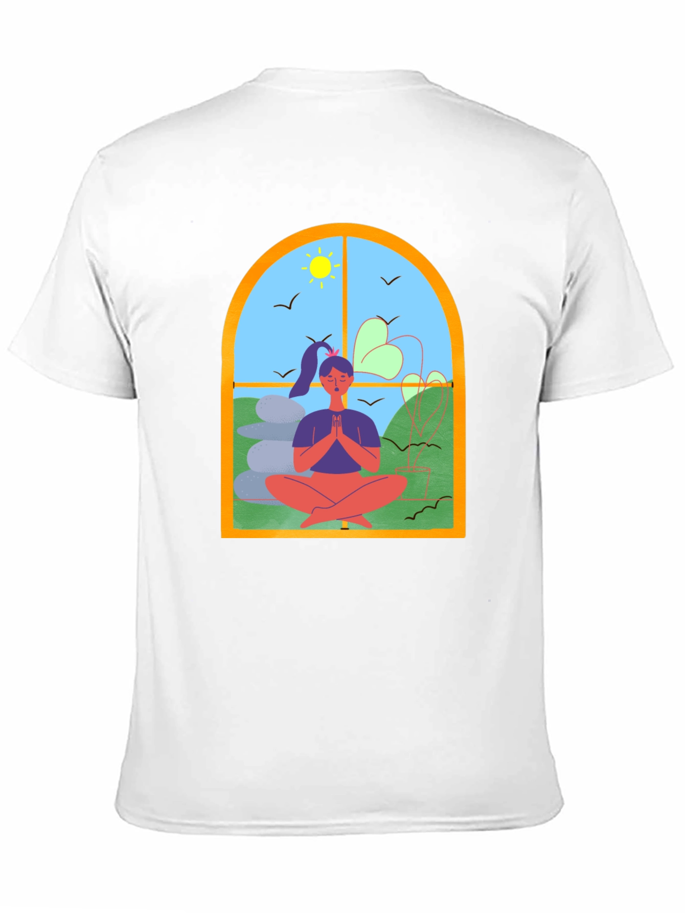 Black Meditative Window T-Shirt view 11