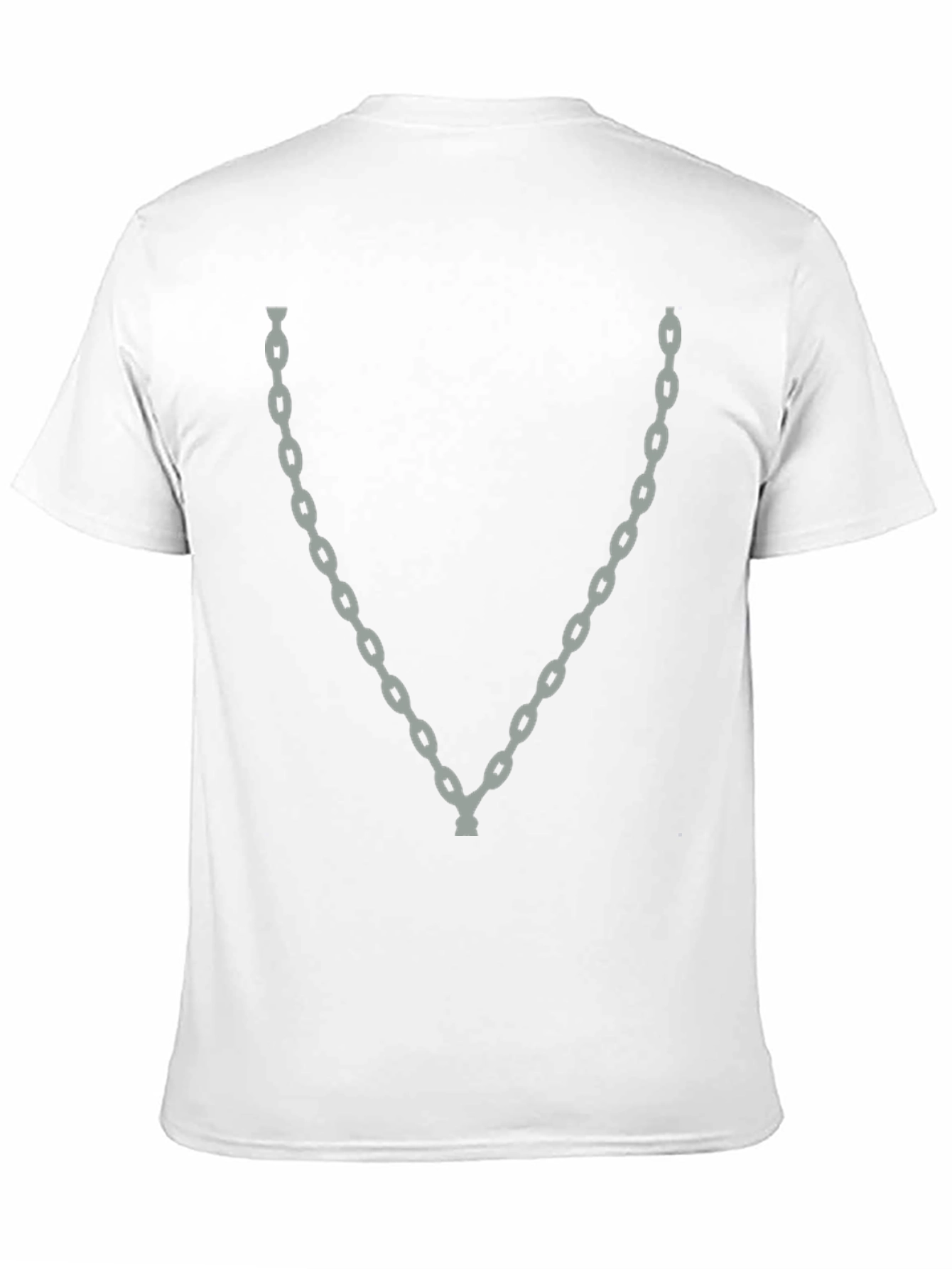 Men's Black T-Shirt with Chain Graphic - 11