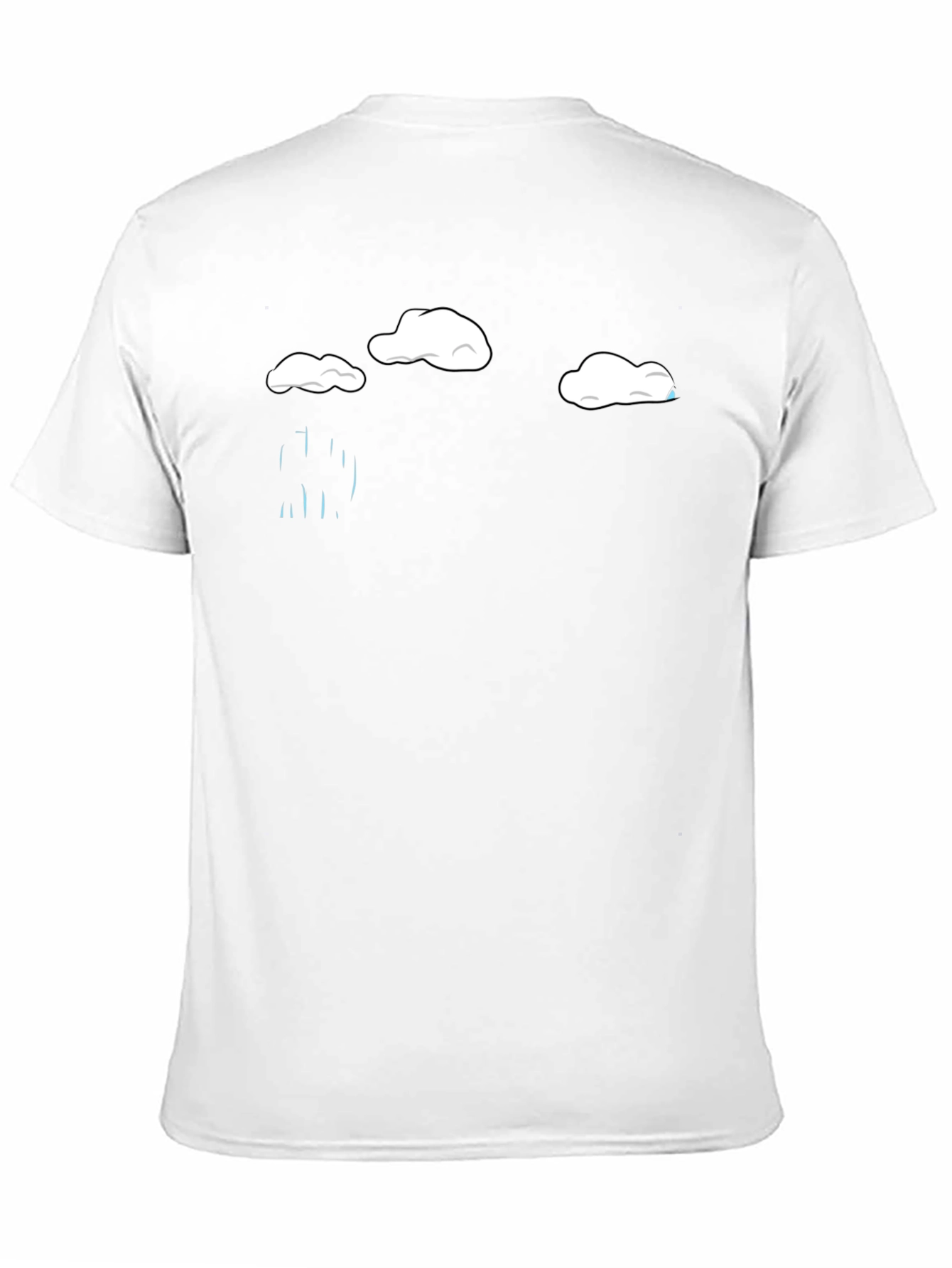 Black Rainy Day Cloud Graphic Tee - Black Cotton T-Shirt view 11