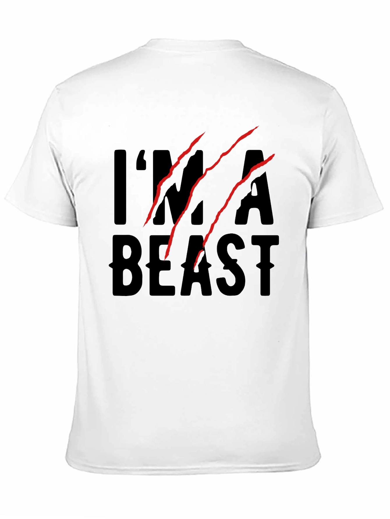 Black I'm a Beast Claw Graphic T-Shirt - Black Cotton Blend view 11
