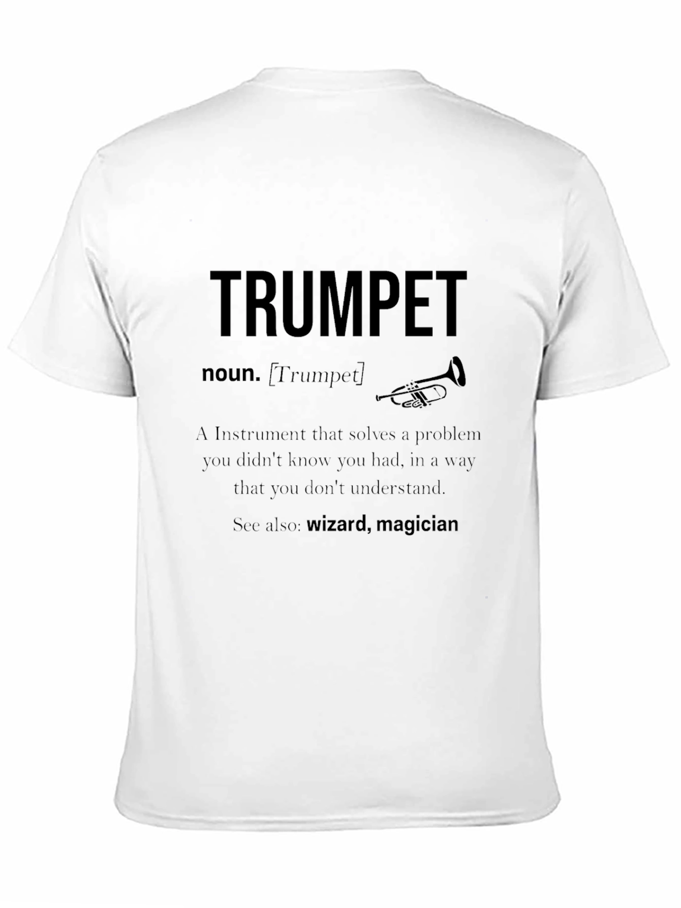Black Funny Trumpet Definition Black T-Shirt view 11
