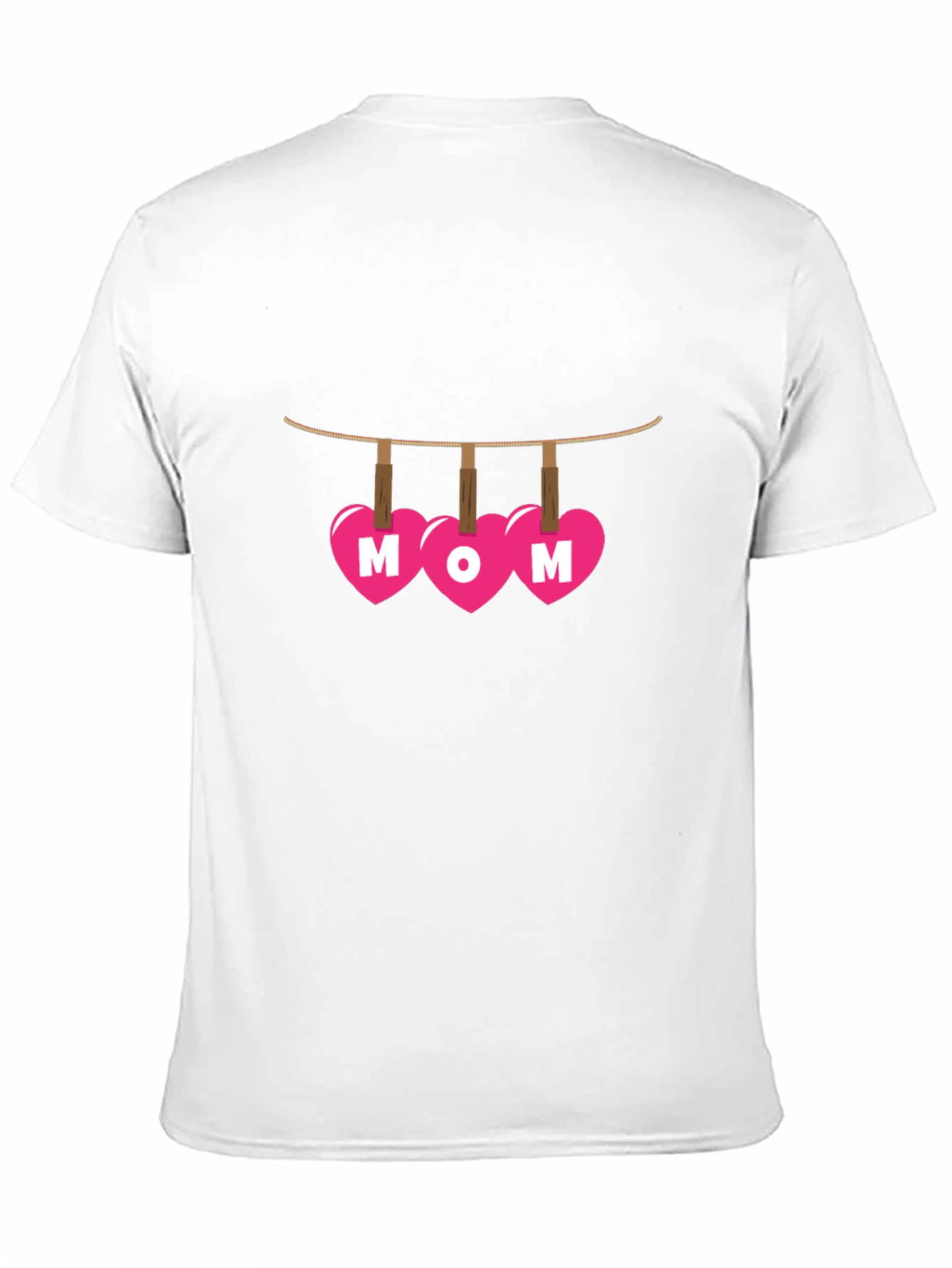 Black Mom Heart Clothesline Graphic T-Shirt view 11