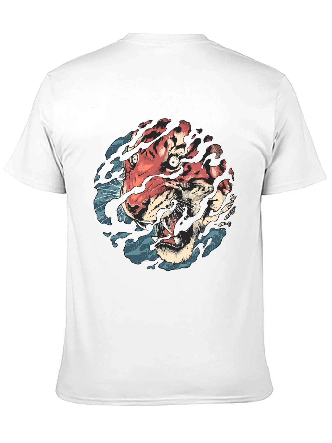 Black Tiger Graphic Print Crew Neck T-Shirt view 11