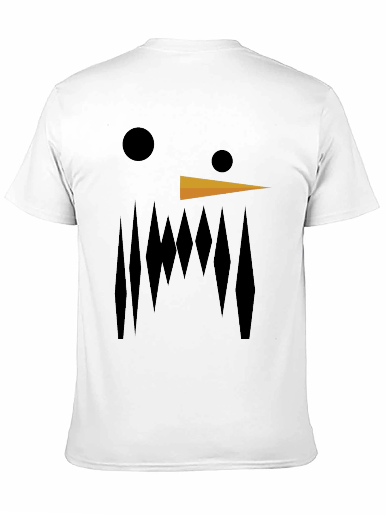 Black Abstract Snowman Graphic Tee - Black Cotton Blend view 11