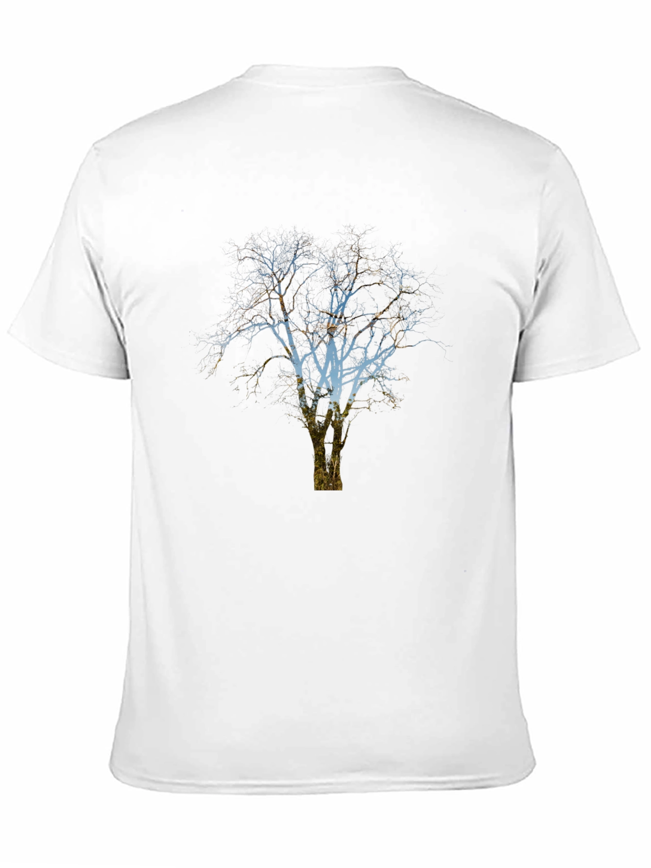 Black Men's Black T-Shirt with Tree Graphic view 11