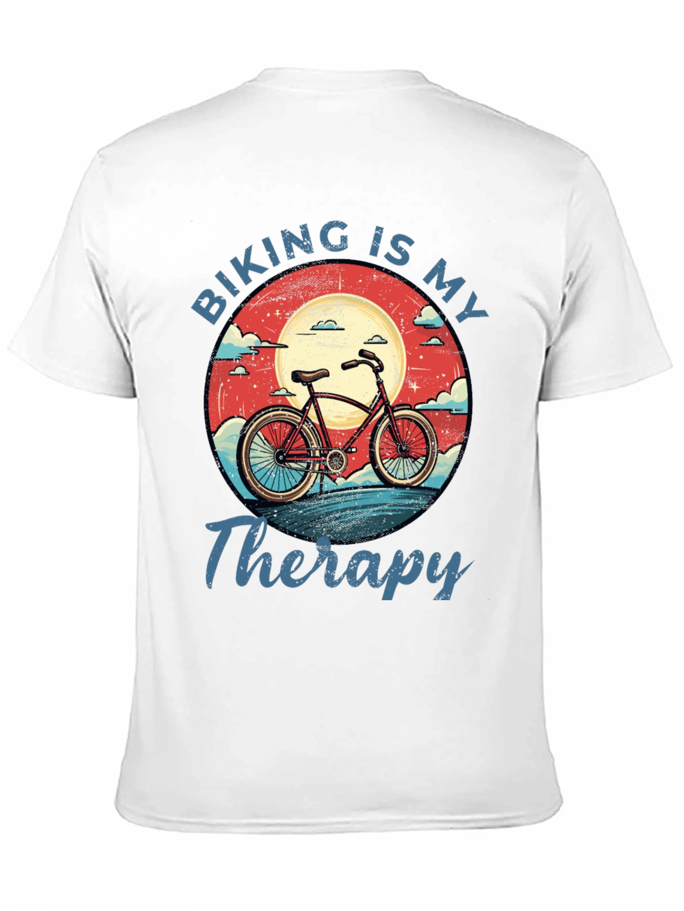 Black Biking is My Therapy Graphic T-Shirt view 11