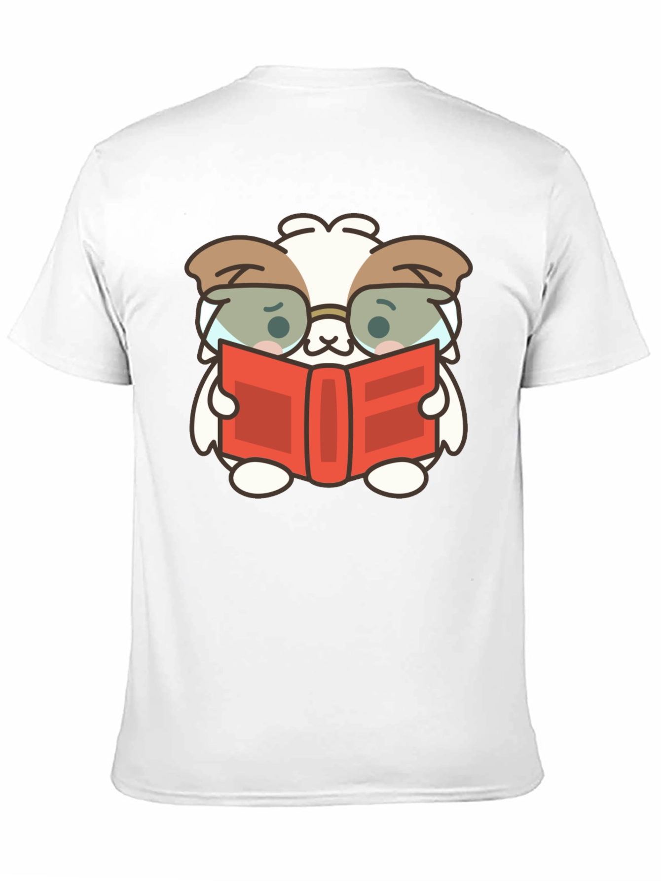 Black Cute Book Reading Dog T-Shirt - Black view 11