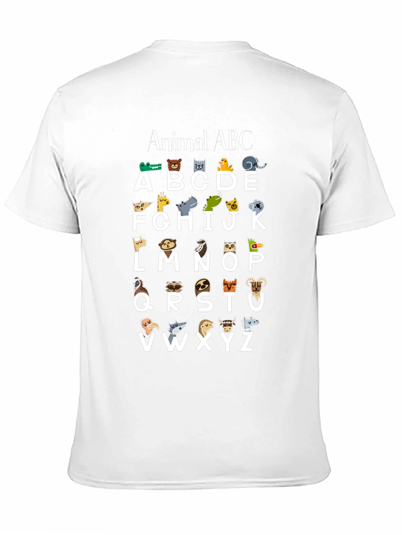 Black Animal ABC T-Shirt - Educational Alphabet Tee view 11