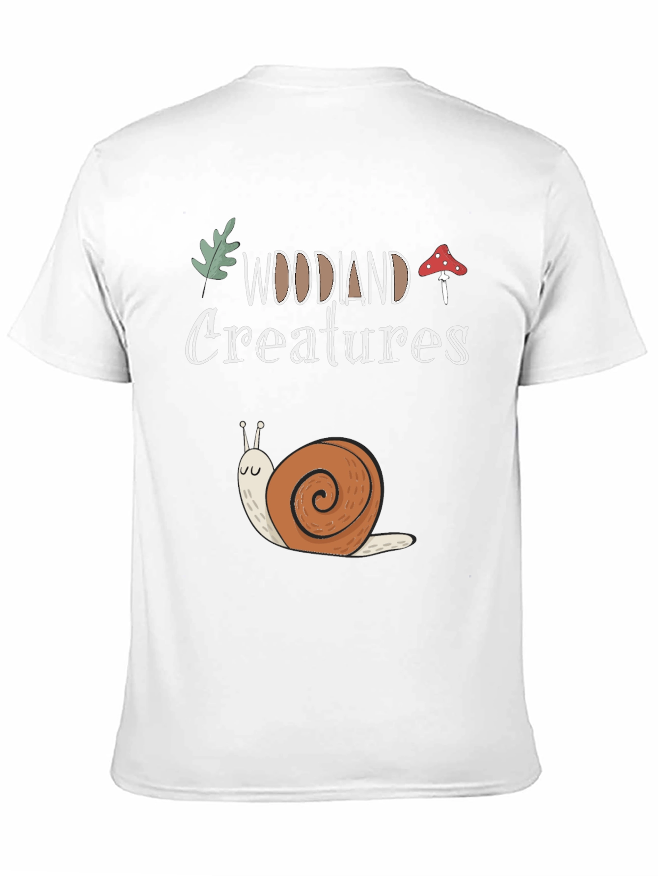 Black Woodland Creatures Snail Graphic T-Shirt view 11