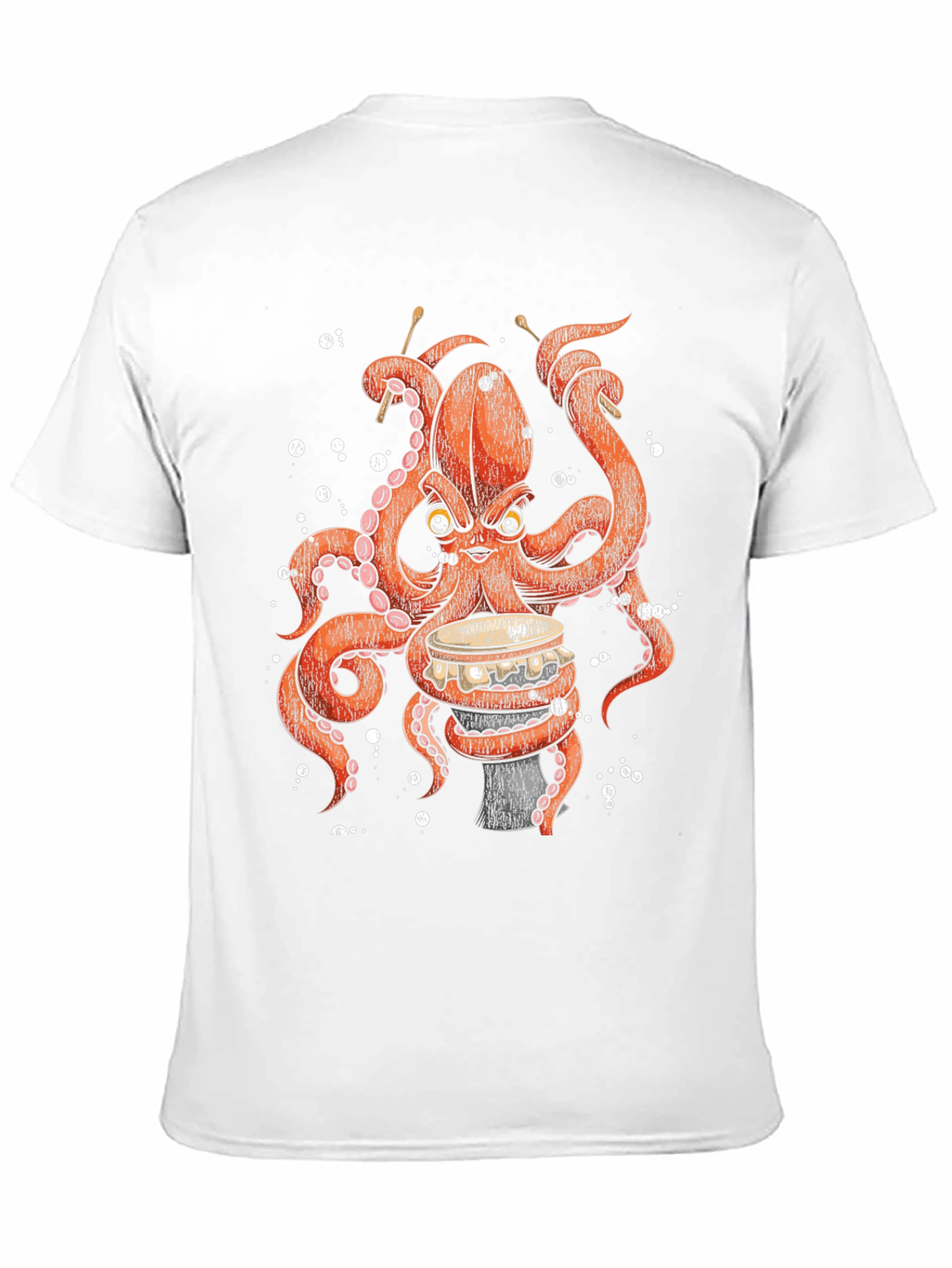 Black Octopus Drummer T-Shirt - Unique Graphic Tee view 11