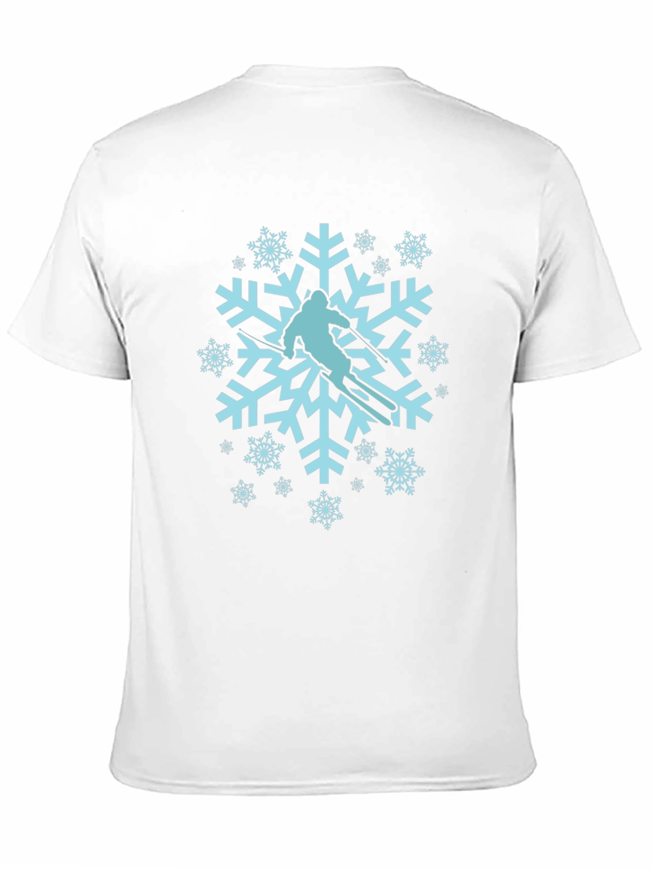 Black Snowflake Skier Graphic Tee - Winter Sport Shirt view 11