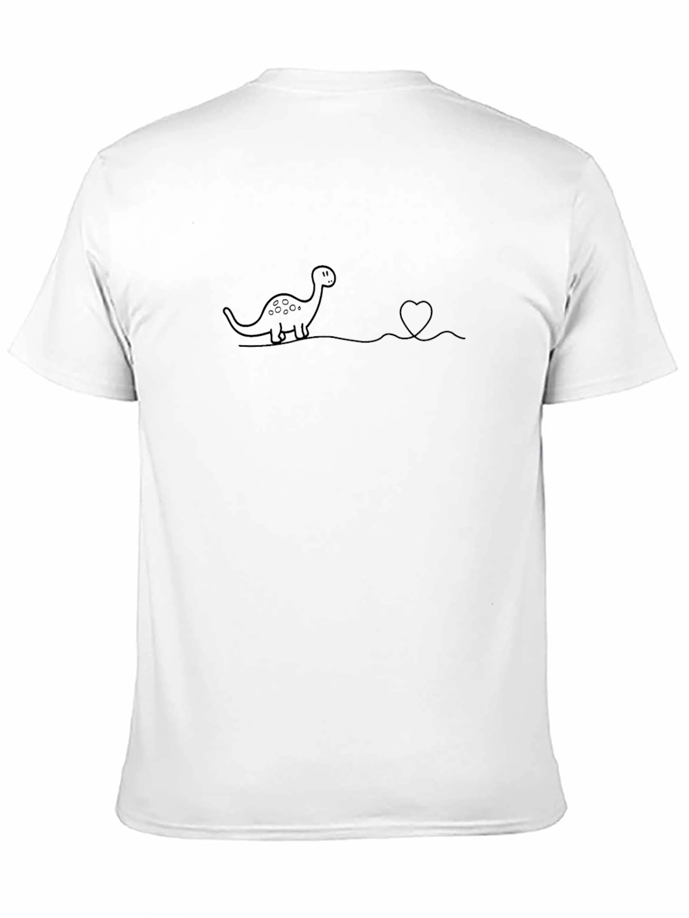 Black Dino Love T-Shirt - Minimalist Design view 11