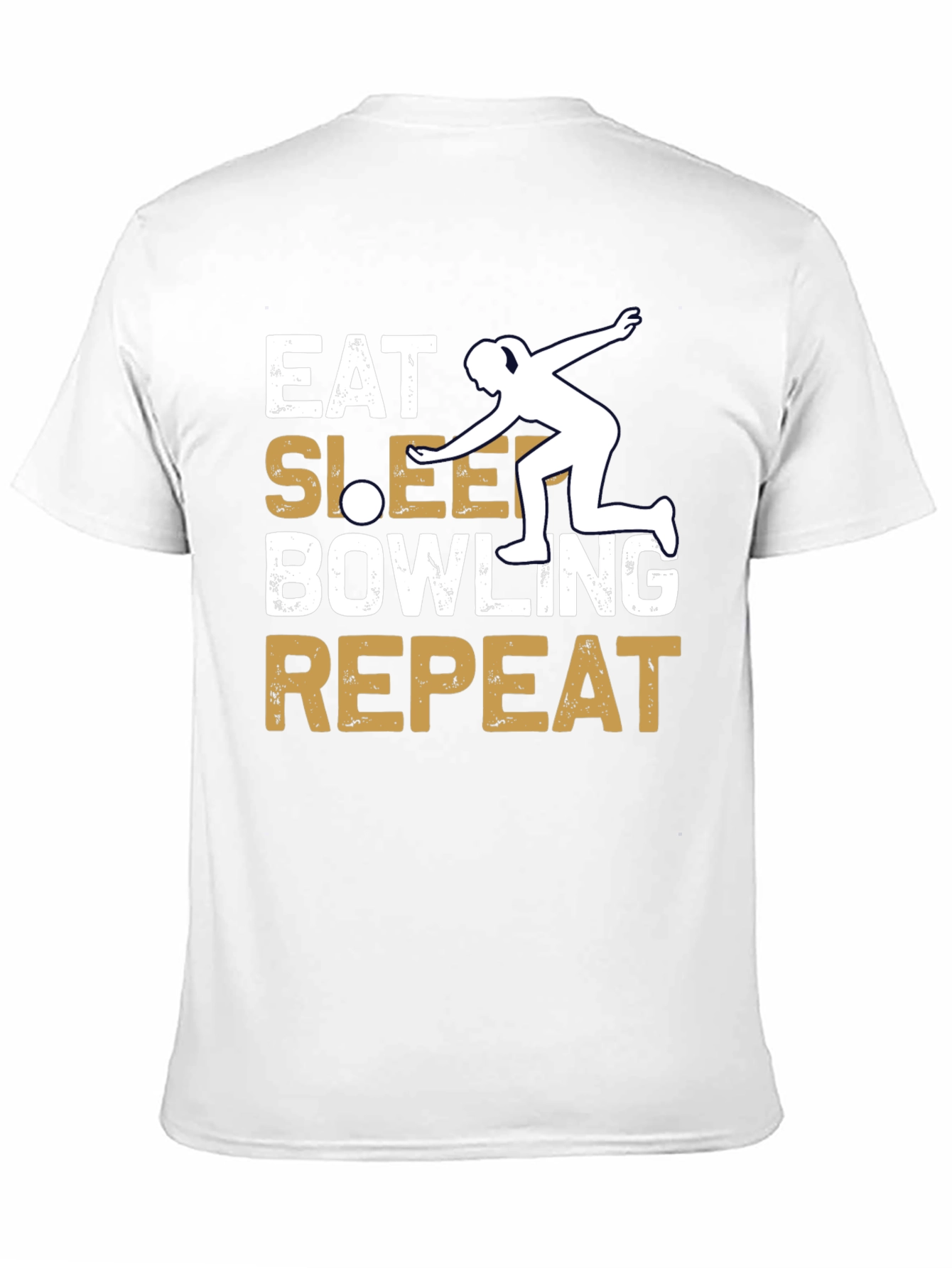 Black Eat Sleep Bowling Repeat Graphic Tee view 11