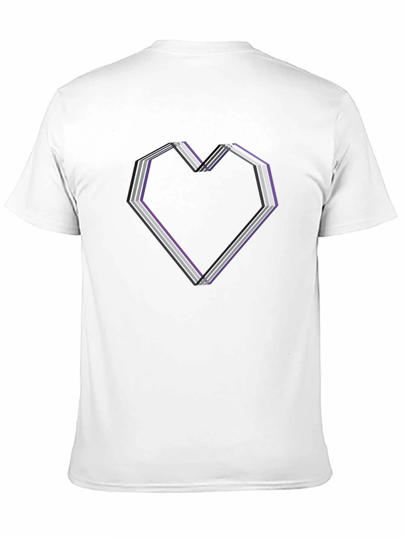 Black Asexual Pride Heart Graphic Tee - Black view 11