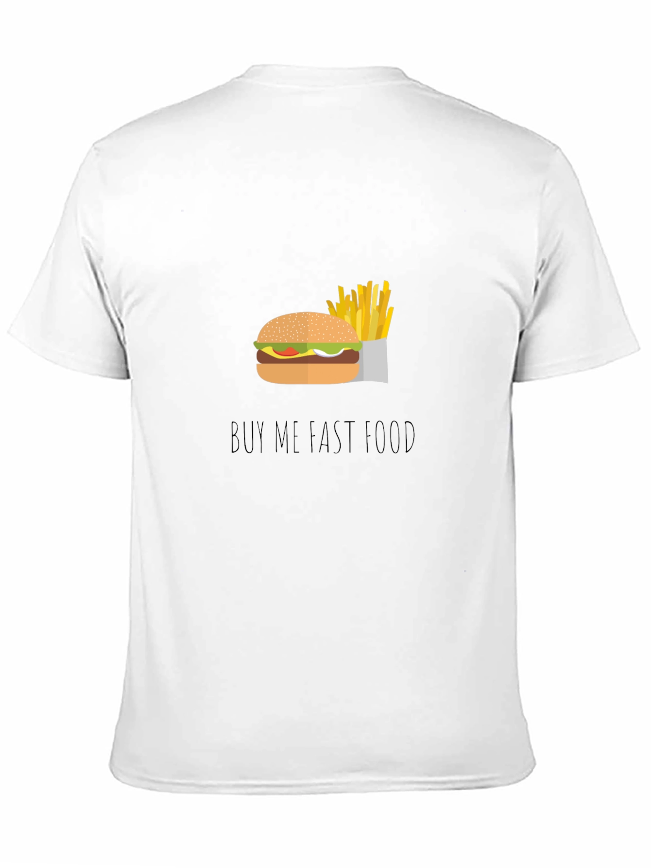 Black Buy Me Fast Food Graphic Tee - Unisex Black T-Shirt view 11