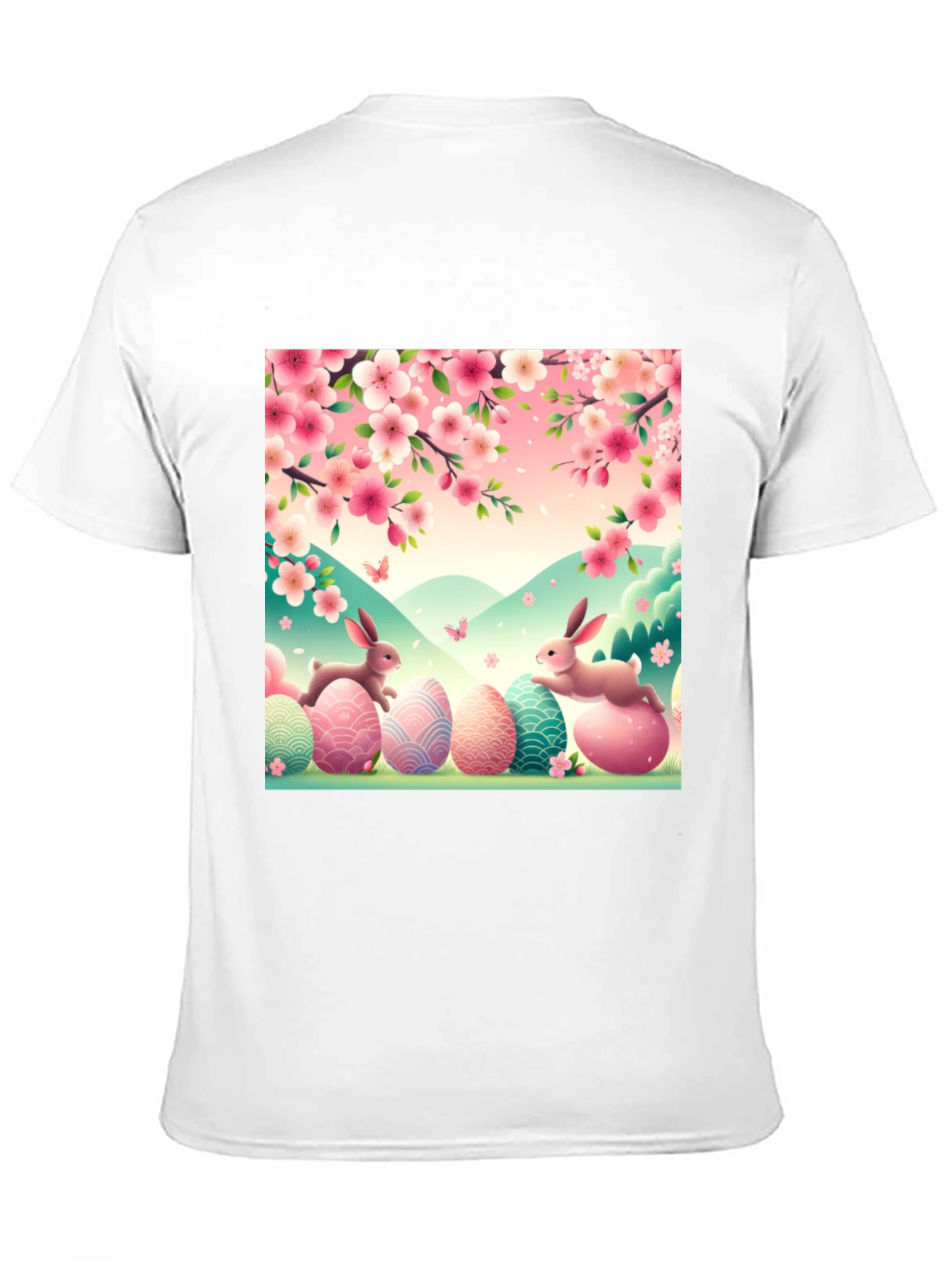 Camiseta Pascua Conejos y Flores
