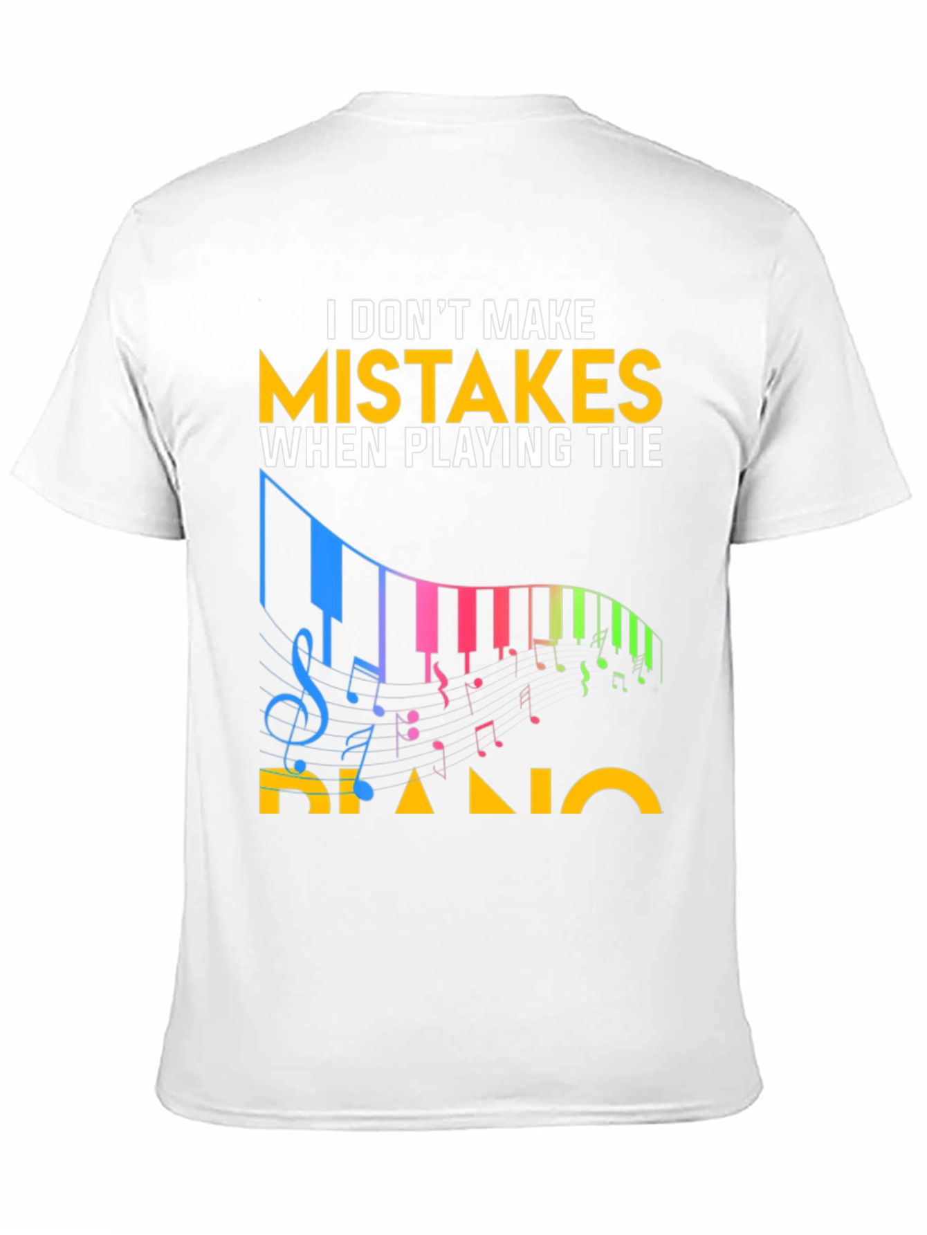 Black Funny Piano Player T-Shirt: No Mistakes! view 11