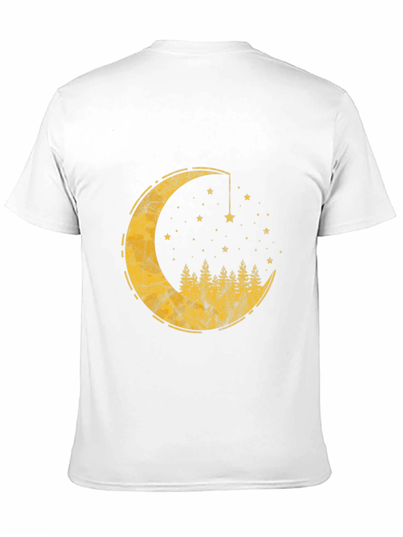 Black Crescent Moon & Forest Graphic T-Shirt - Men's Black Tee view 11