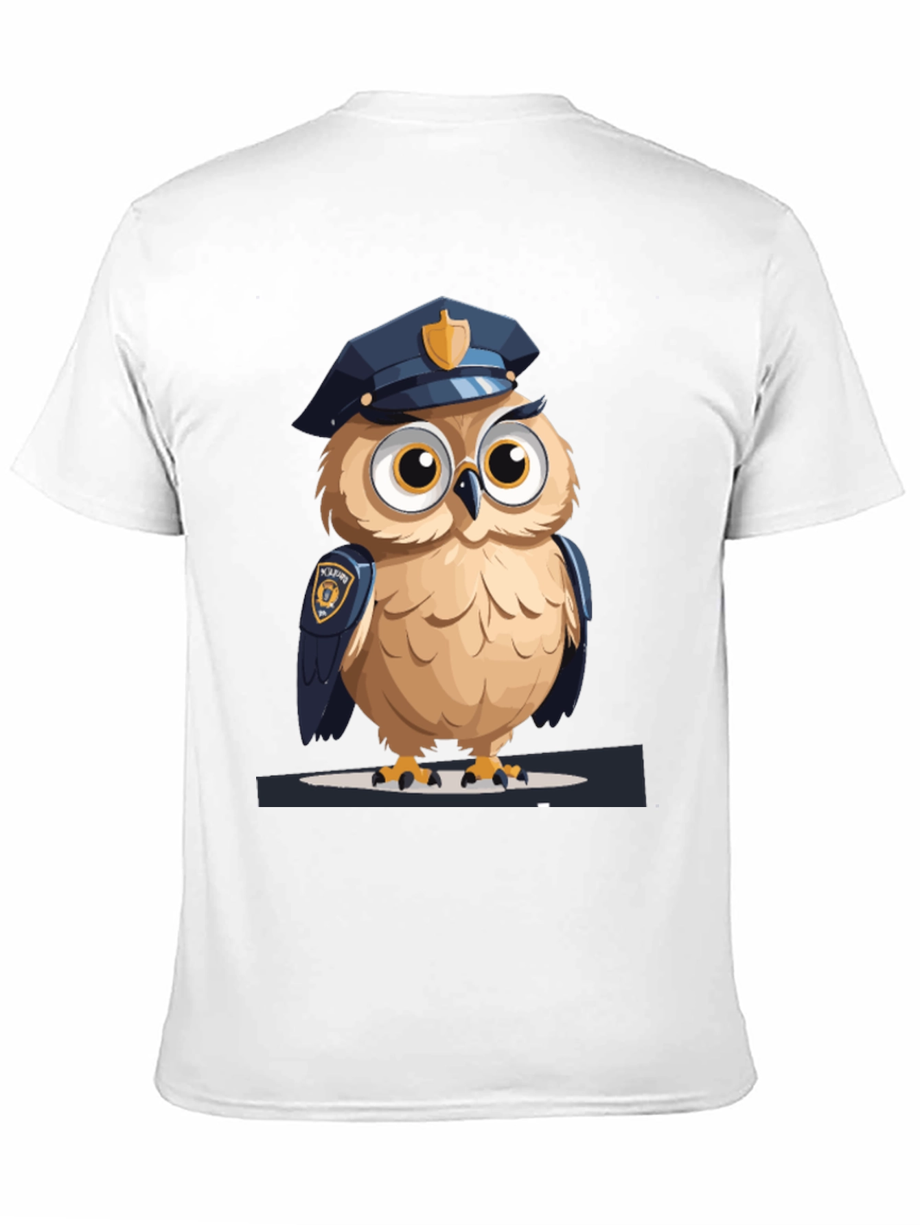 Black Owl Police Graphic Tee - Men's Black T-Shirt view 11