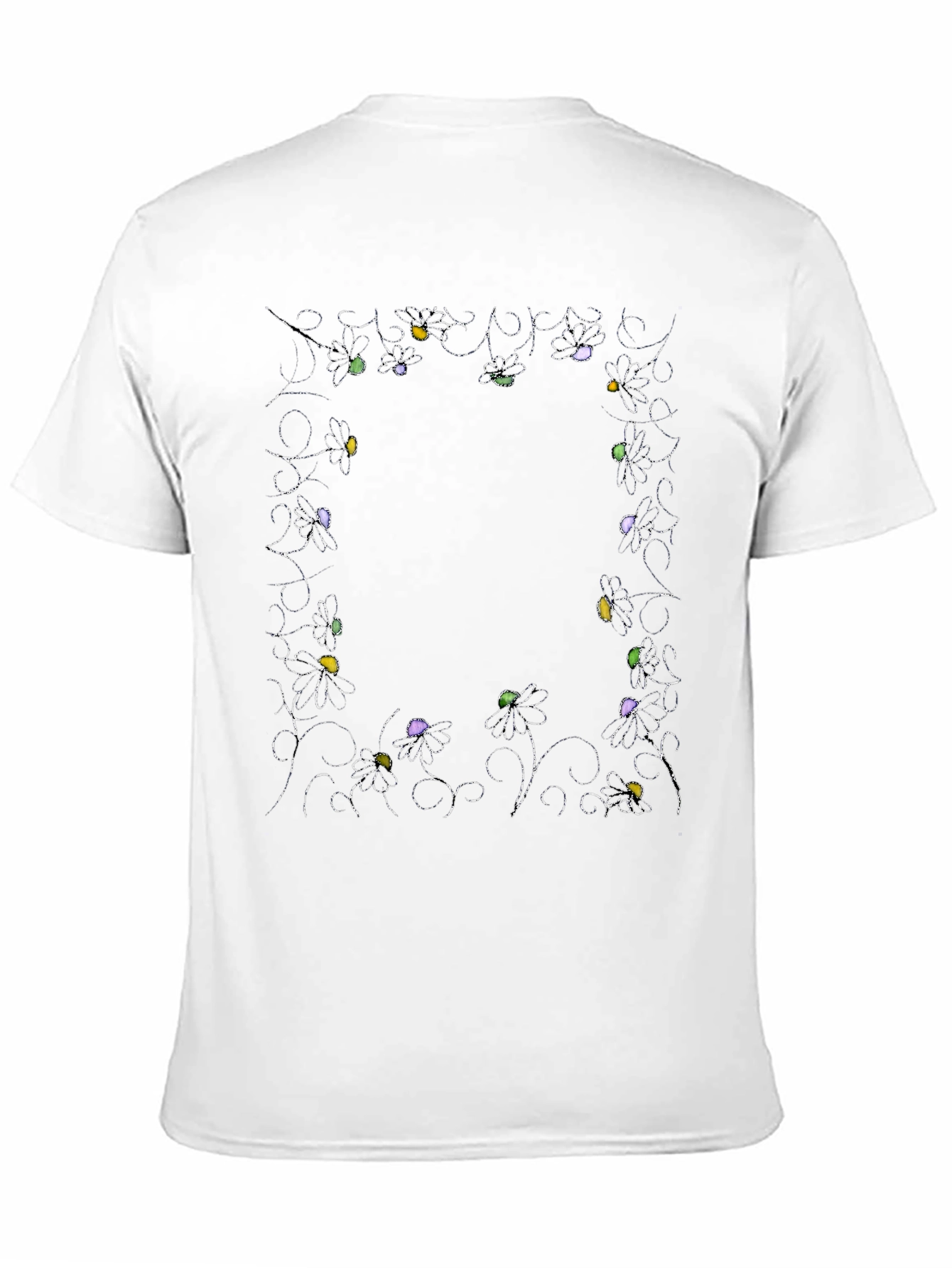 Black Floral Frame Graphic Print T-Shirt view 11