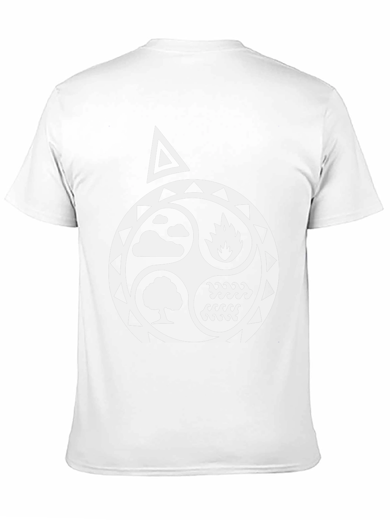 Black Elemental Black T-Shirt - Earth, Air, Fire, Water Design view 11
