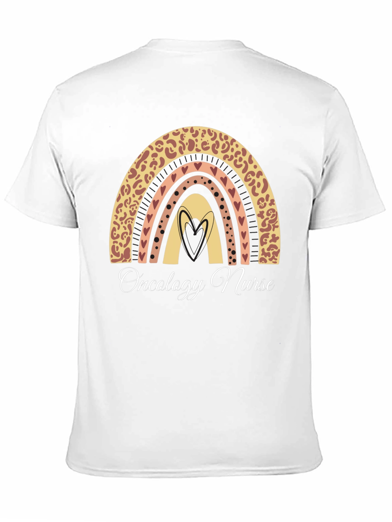 Black Oncology Nurse Rainbow Graphic T-Shirt view 11