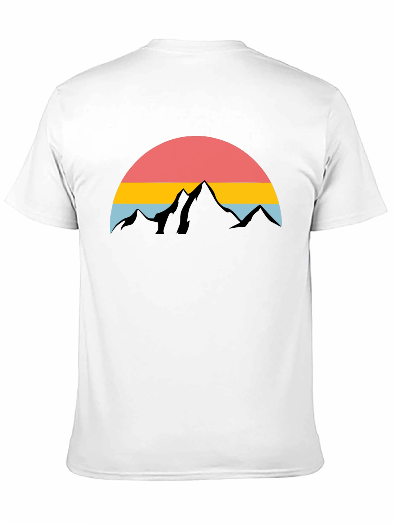 Black Retro Mountain Sunset Graphic Tee - Black Cotton Blend view 11
