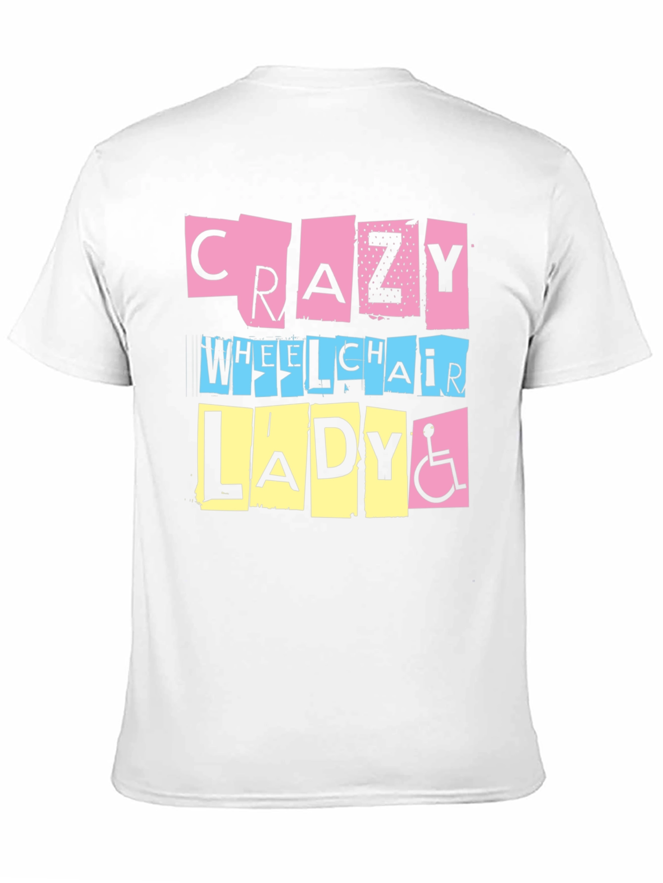 Black Crazy Wheelchair Lady Graphic Tee view 11