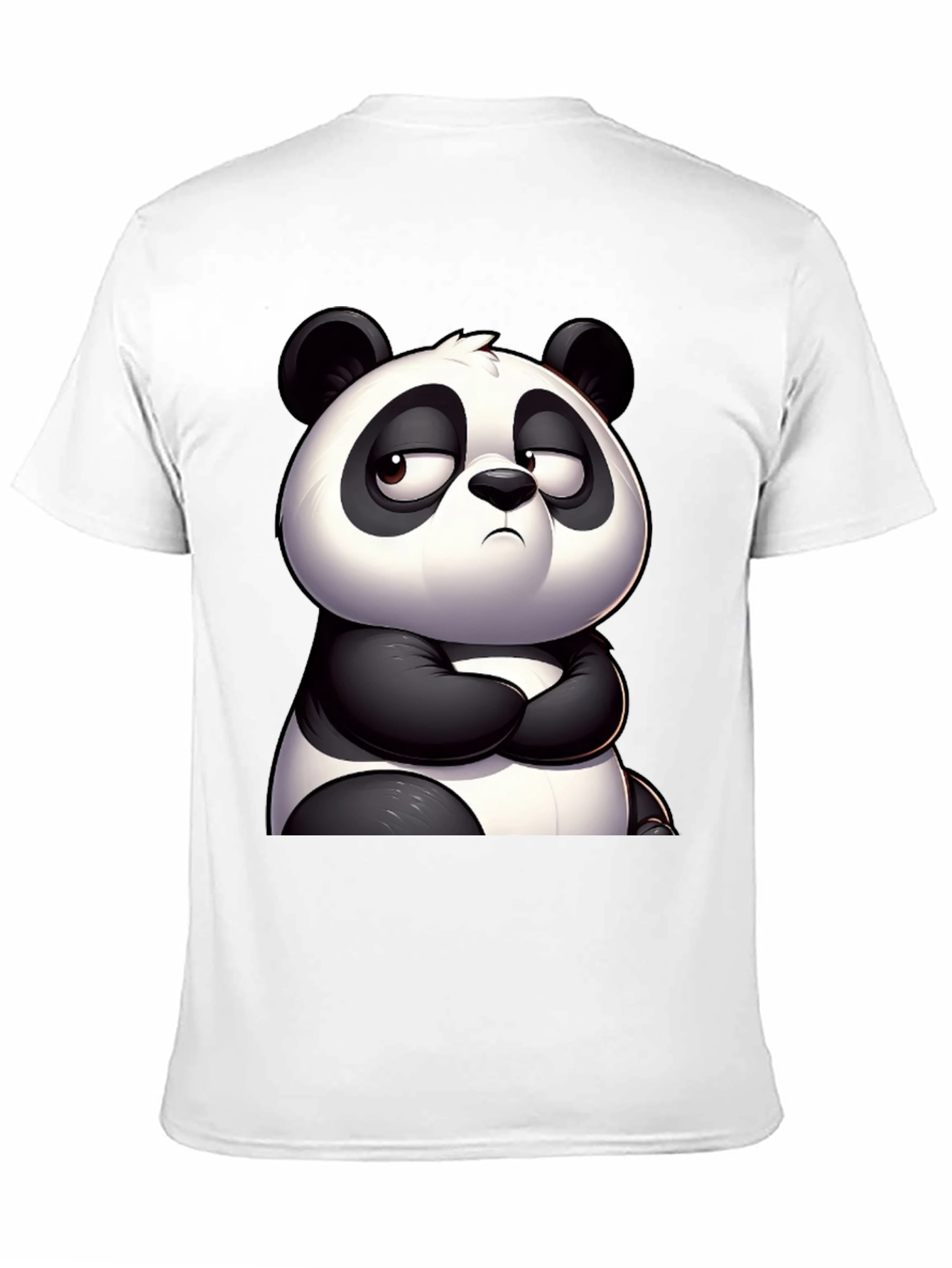 Black Grumpy Panda Graphic Tee - Black Cotton T-Shirt view 11