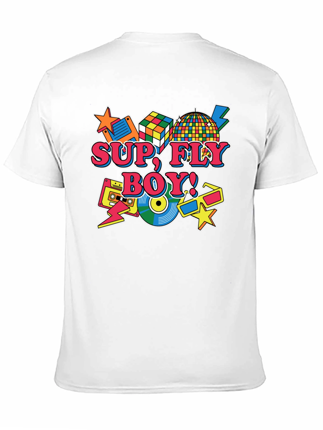 Black Retro "Sup Fly Boy!" Graphic T-Shirt view 11