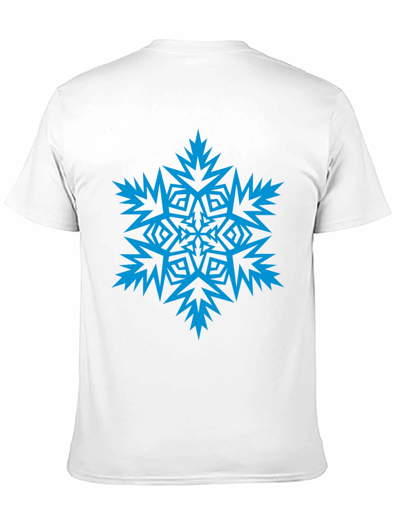 Black Blue Snowflake Graphic Black T-Shirt view 11