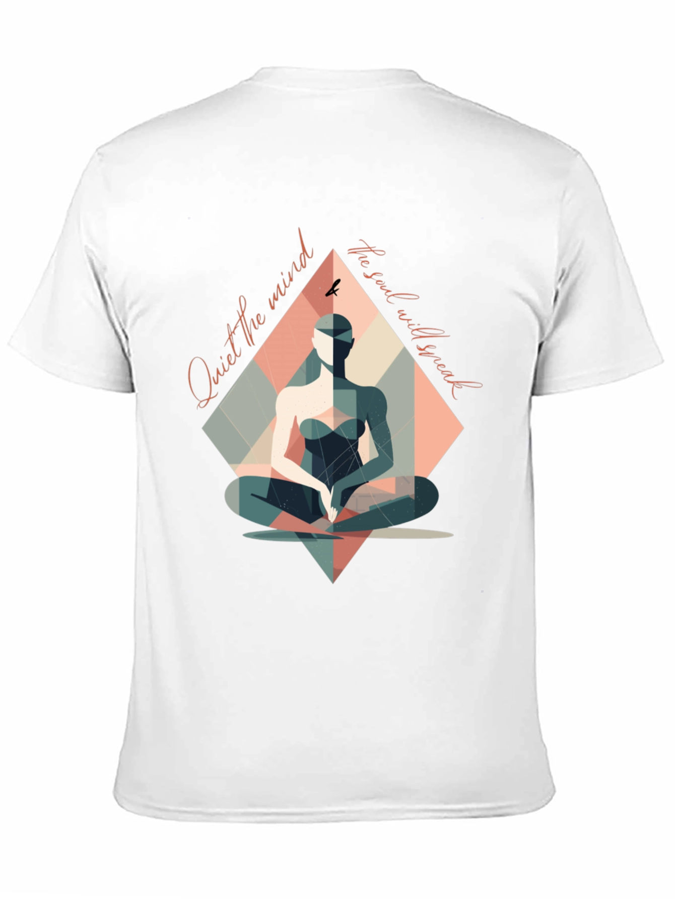 Black Mindful Meditation T-Shirt - Quiet the Mind, Speak the Soul view 11